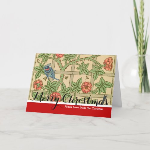 William Morris Trellis Classic Wallpaper Design  Holiday Card