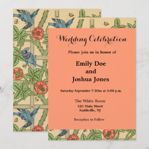 William Morris Trellis Classic Wallpaper Design  Invitation