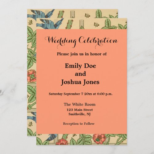 William Morris Trellis Classic Wallpaper Design  Invitation