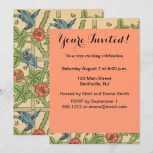 William Morris Trellis Classic Wallpaper Design  Invitation