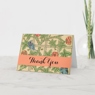 William Morris Trellis Classic Wallpaper Design Letterpress Thank You Card