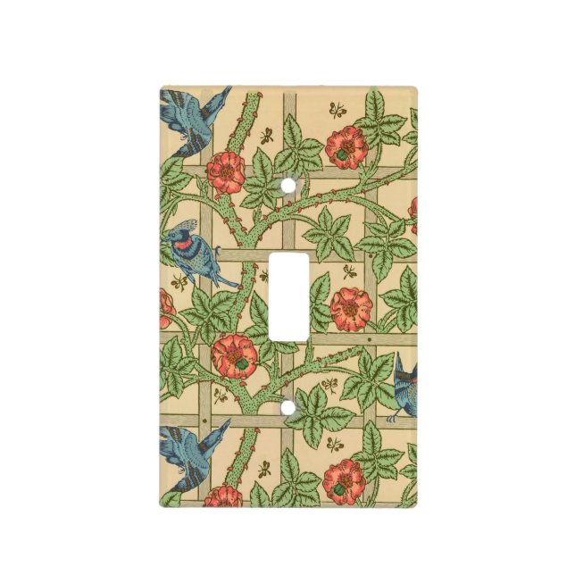 William Morris Trellis Classic Wallpaper Design  Light Switch Cover (Front)
