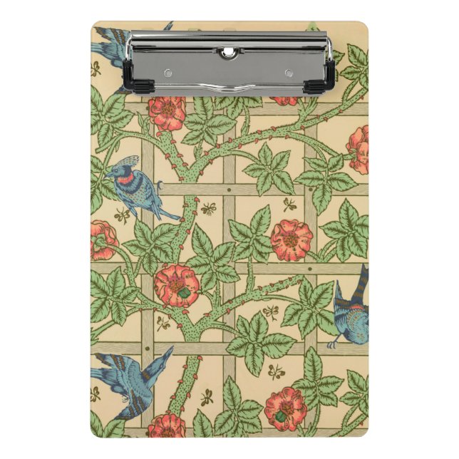 William Morris Trellis Classic Wallpaper Design  Mini Clipboard (Front)
