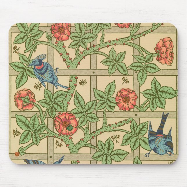 William Morris Trellis Classic Wallpaper Design  Mouse Pad (Front)