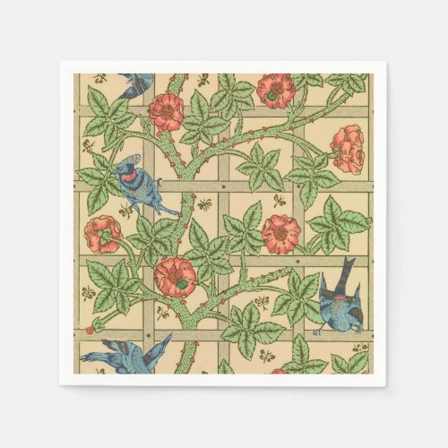 William Morris Trellis Classic Wallpaper Design  Napkins