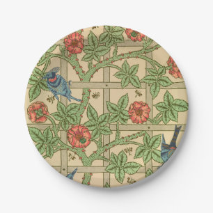William Morris Trellis Classic Wallpaper Design  Paper Plates