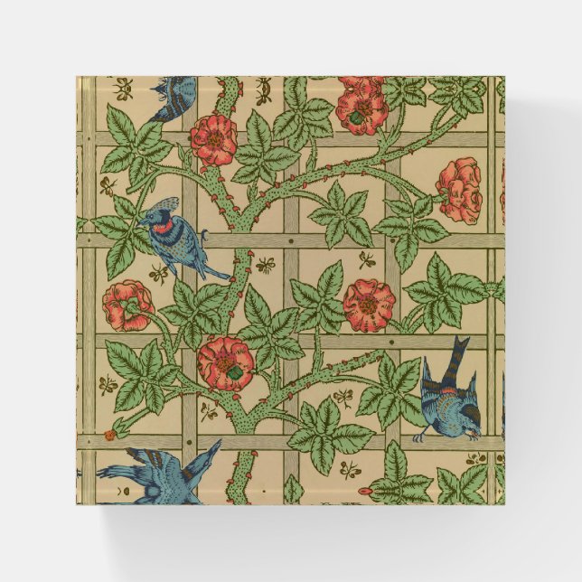 William Morris Trellis Classic Wallpaper Design  Paperweight (Front)