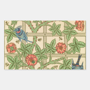William Morris Trellis Classic Wallpaper Design Rectangular Sticker