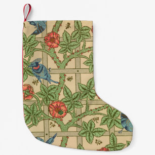 William Morris Trellis Classic Wallpaper Design Small Christmas Stocking