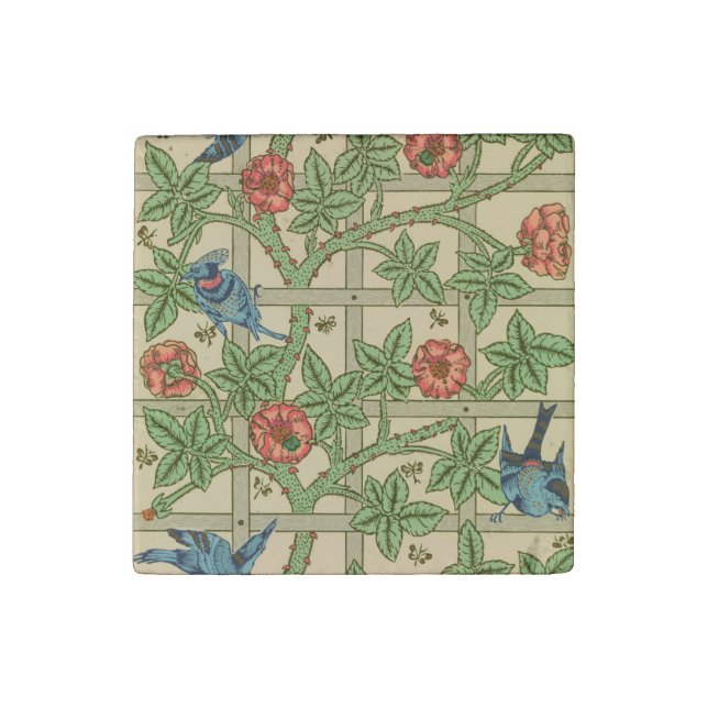 William Morris Trellis Classic Wallpaper Design  Stone Magnet (Fourth Magnet)
