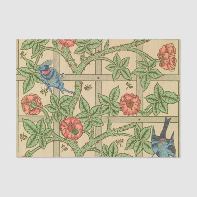 William Morris Trellis Classic Wallpaper Design  Tissue Paper (Front)