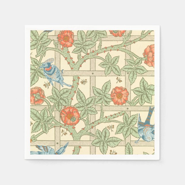 William Morris Trellis Pattern Paper Napkins (Front)