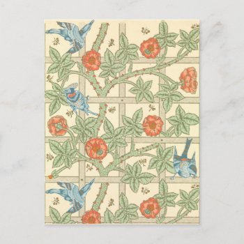 William Morris Trellis Pattern Postcard by wmorrispatterns at Zazzle