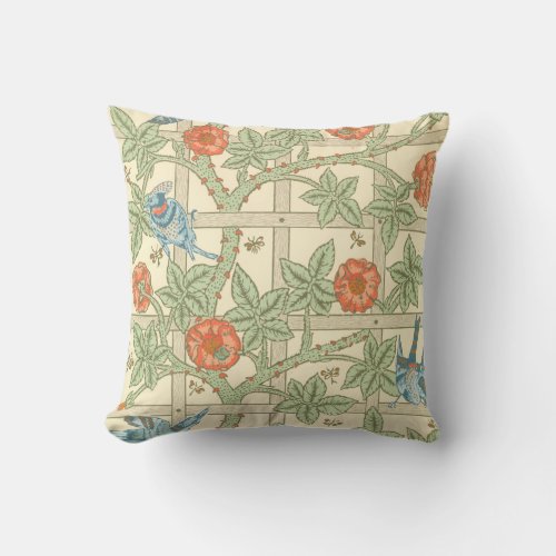 William Morris Trellis Pattern Throw Pillow