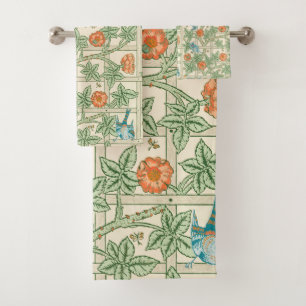William Morris Trellis Victorian Wallpaper Bath Towel Set