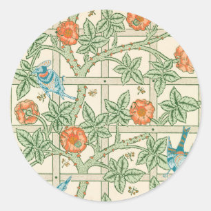 William Morris Trellis Victorian Wallpaper Classic Round Sticker