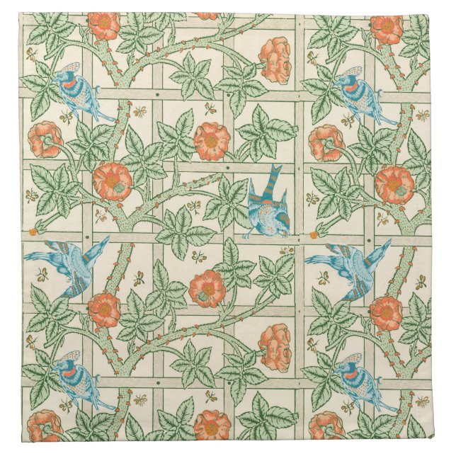 William Morris Trellis Victorian Wallpaper Cloth Napkin (Front)