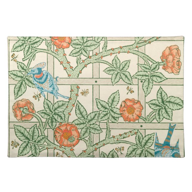 William Morris Trellis Victorian Wallpaper Cloth Placemat (Front)