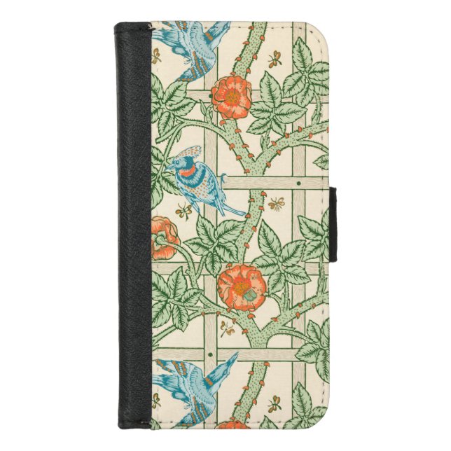 William Morris Trellis Victorian Wallpaper iPhone Wallet Case (Front)