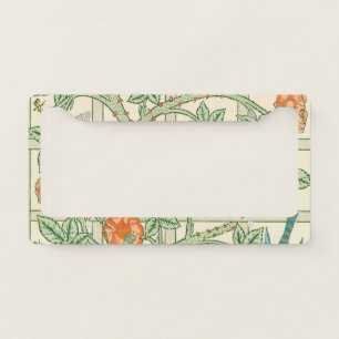William Morris Trellis Victorian Wallpaper License Plate Frame