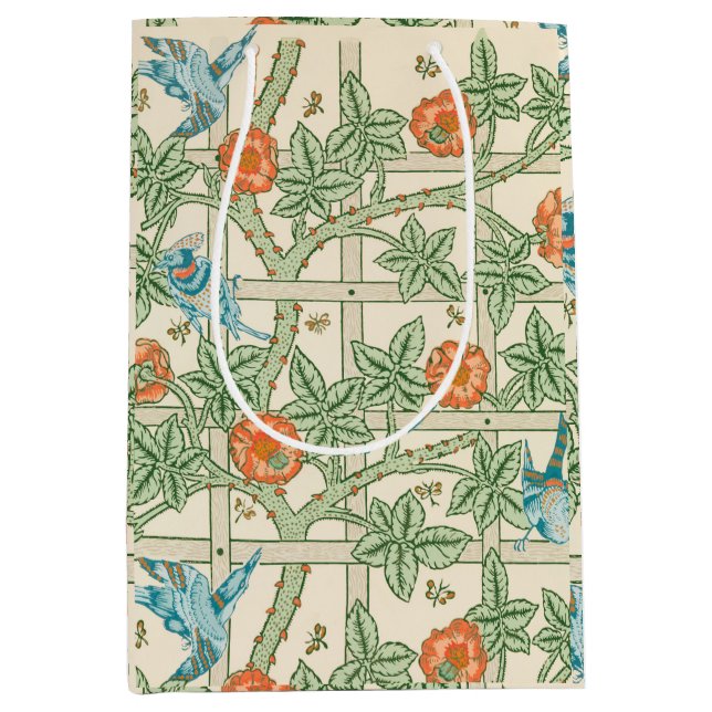 William Morris Trellis Victorian Wallpaper Medium Gift Bag (Front)