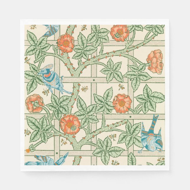 William Morris Trellis Victorian Wallpaper Napkins (Front)