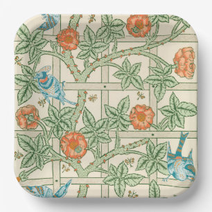 William Morris Trellis Victorian Wallpaper Paper Plates