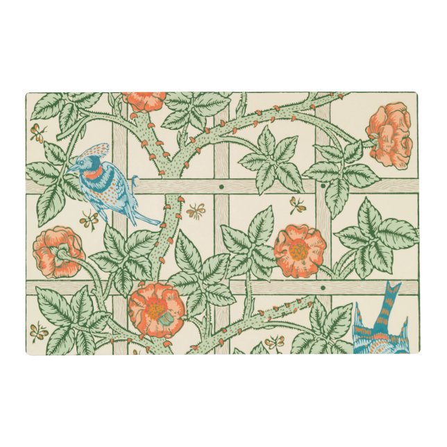 William Morris Trellis Victorian Wallpaper Placemat (Front)
