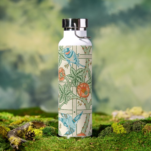 William Morris Trellis Victorian Wallpaper Water Bottle (Outdoor (Rotated))