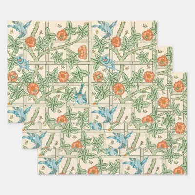 William Morris Trellis Victorian Wallpaper Wrapping Paper Sheets