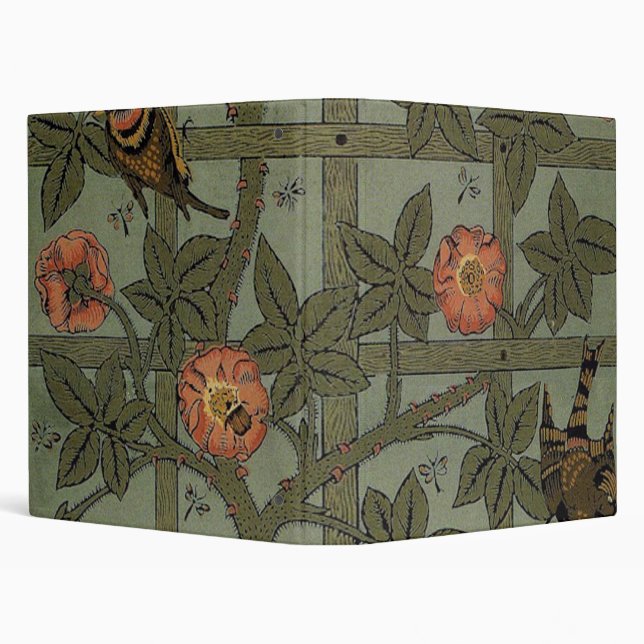 William Morris Trellis Wallpaper Art 3 Ring Binder (Background)