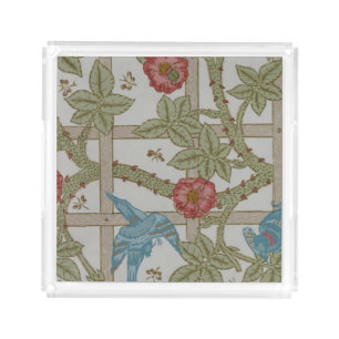 William Morris Trellis Wallpaper Art Acrylic Tray