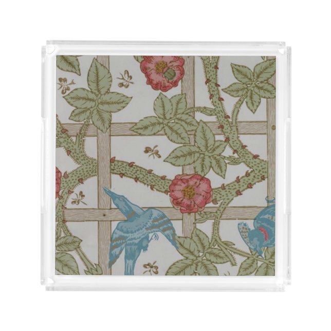 William Morris Trellis Wallpaper Art Acrylic Tray (Front)