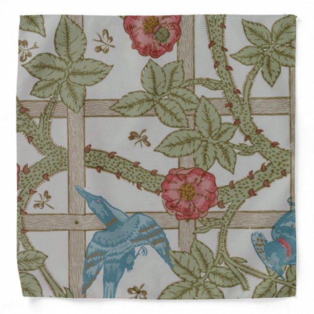 William Morris Trellis Wallpaper Art Bandana (Front)
