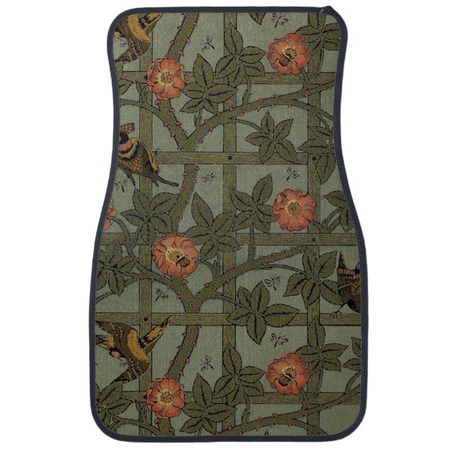 William Morris Trellis Wallpaper Art Car Mat (Front)