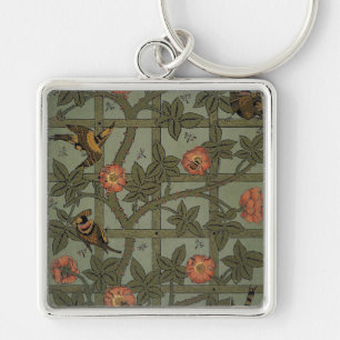 William Morris Trellis Wallpaper Art Keychain
