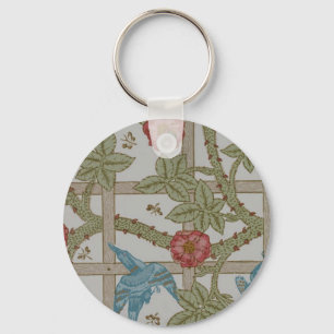 William Morris Trellis Wallpaper Art Keychain