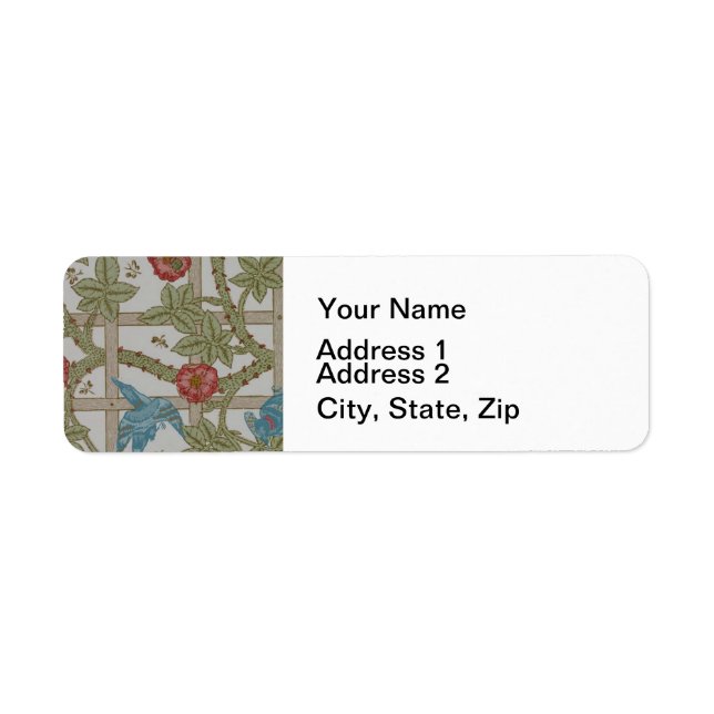 William Morris Trellis Wallpaper Art Label (Front)