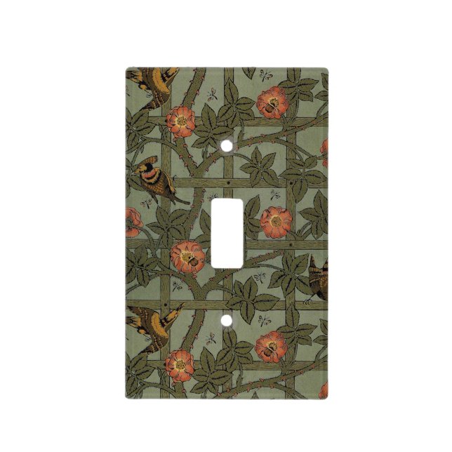 William Morris Trellis Wallpaper Art Light Switch Cover (Front)