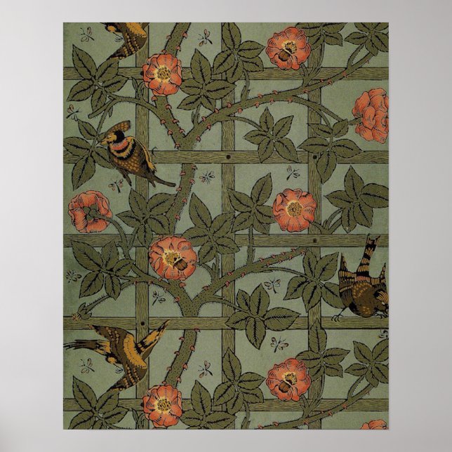 William Morris Trellis Wallpaper Art Poster (Front)