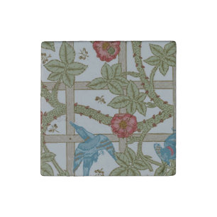 William Morris Trellis Wallpaper Art Stone Magnet