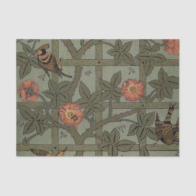 William Morris Trellis Wallpaper Art Tissue Paper (Front)