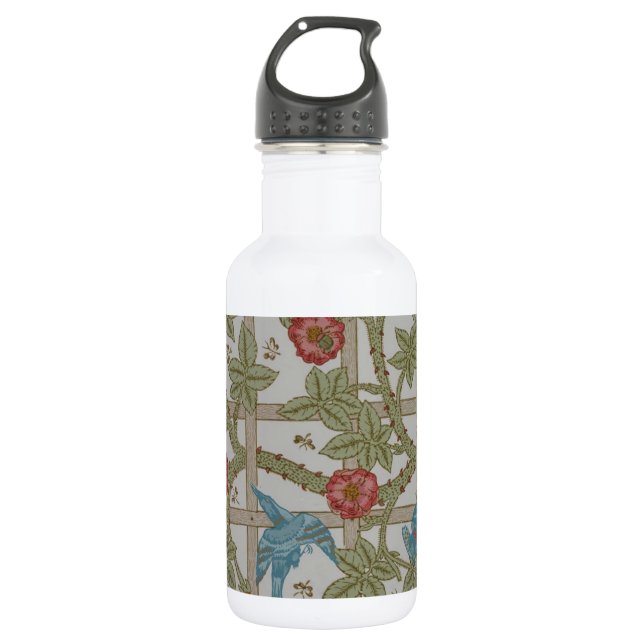 William Morris Trellis Wallpaper Art Water Bottle (Front)