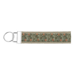 William Morris Trellis Wallpaper Art Wrist Keychain