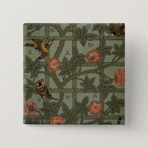 William Morris Trellis Wallpaper Button