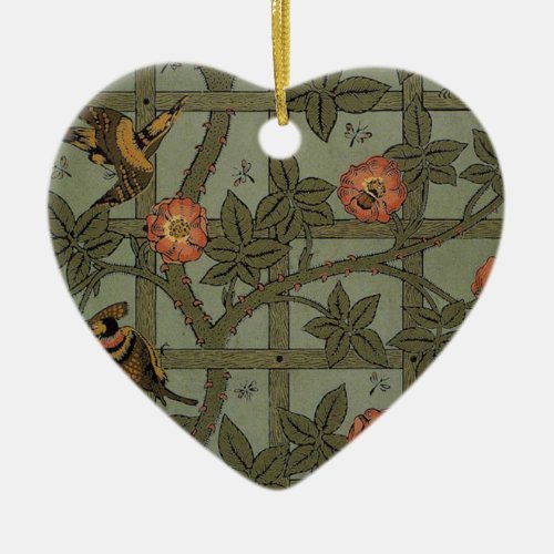 William Morris Trellis Wallpaper Ceramic Ornament