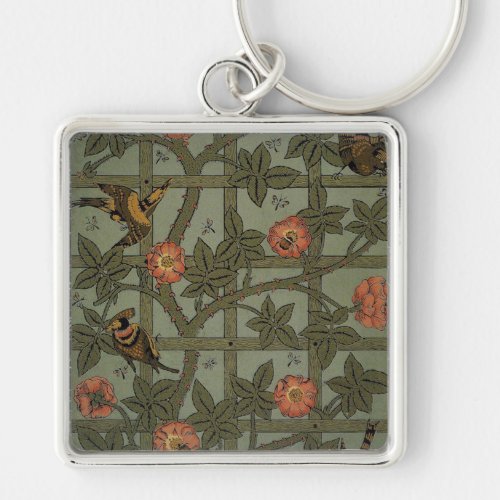 William Morris Trellis Wallpaper Keychain