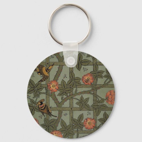 William Morris Trellis Wallpaper Keychain
