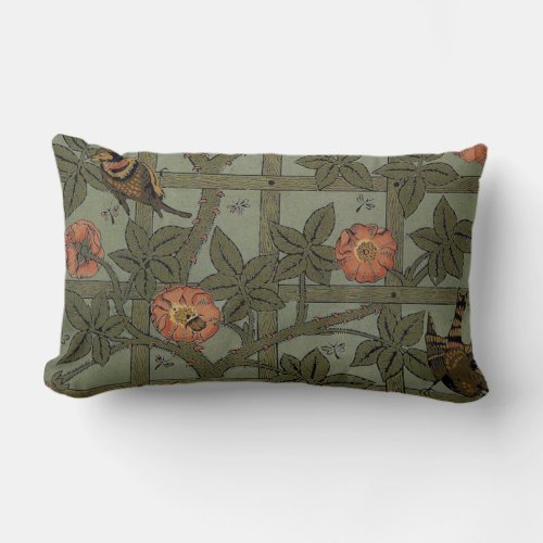 William Morris Trellis Wallpaper Lumbar Pillow