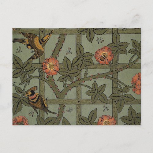 William Morris Trellis Wallpaper Postcard